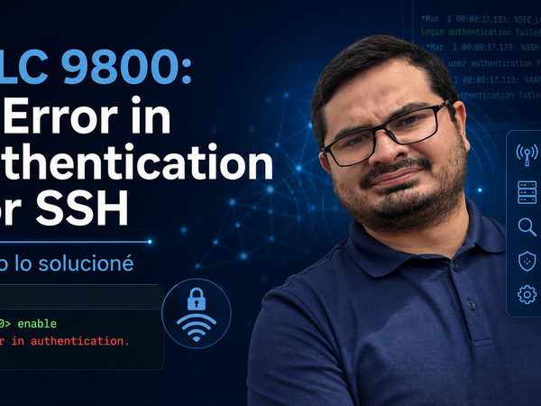 Imagen de: WLC 9800: “Error in authentication” al entrar por SSH y ejecutar enable