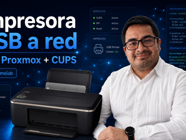 Imagen de: Convertir una impresora USB en impresora de red con Proxmox y CUPS